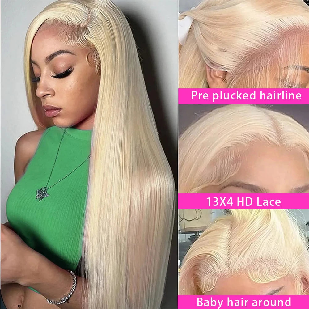613 Lace Frontal Human Hair Wigs 13X4 Hd Transparent Straight for Women Brazilian Honey Blonde 13X6 Lace Front Wig Preplucked
