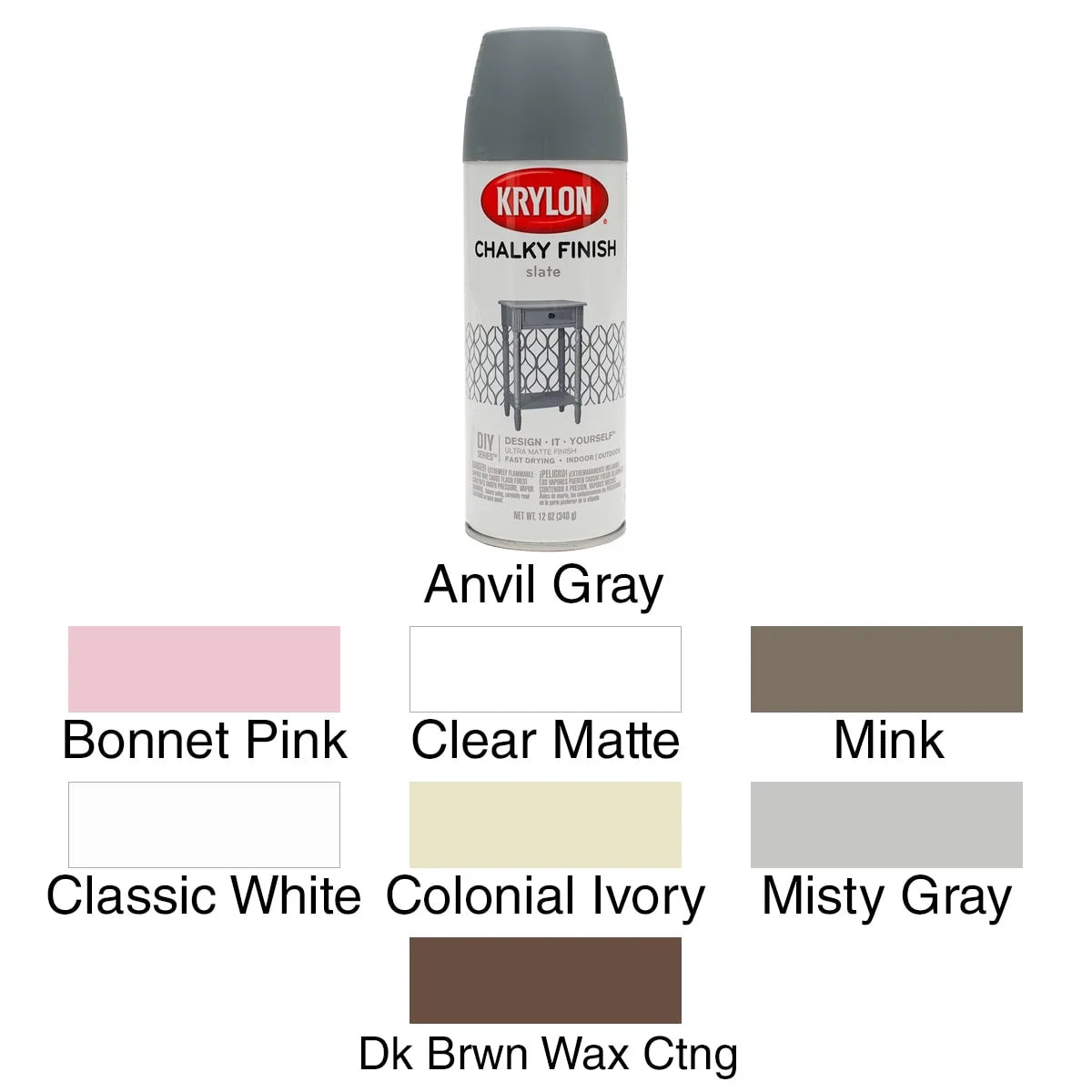 Chalky Finish Aerosol Spray Paint 12Oz-Colonial Ivory