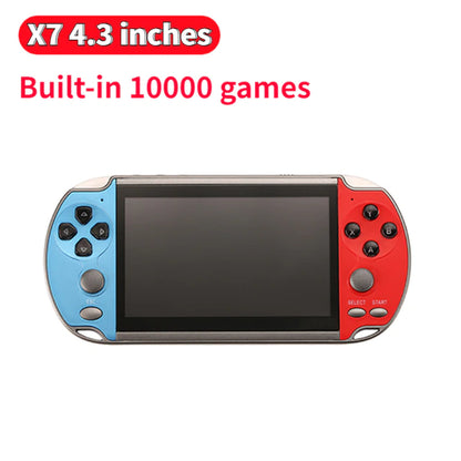 X7/X7 Plus/X12/X12 plus Handheld Game Console Portable Video Game HD Screen Retro Game Console for NES/GBA Built-In 10000 Games