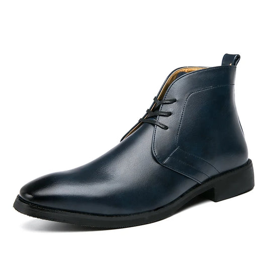 Formal Leather Chelsea Boots Men Elegant Autumn Shoes Men Dress Ankle Boots Leisure Business Male Oxfords plus Size 38-48