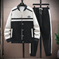 Spring Baseball Clothes Street Style Patchwork Men Jacket Set Contrast Color Zipper Long Sleeve Fashion Vintage Casual Harajuku