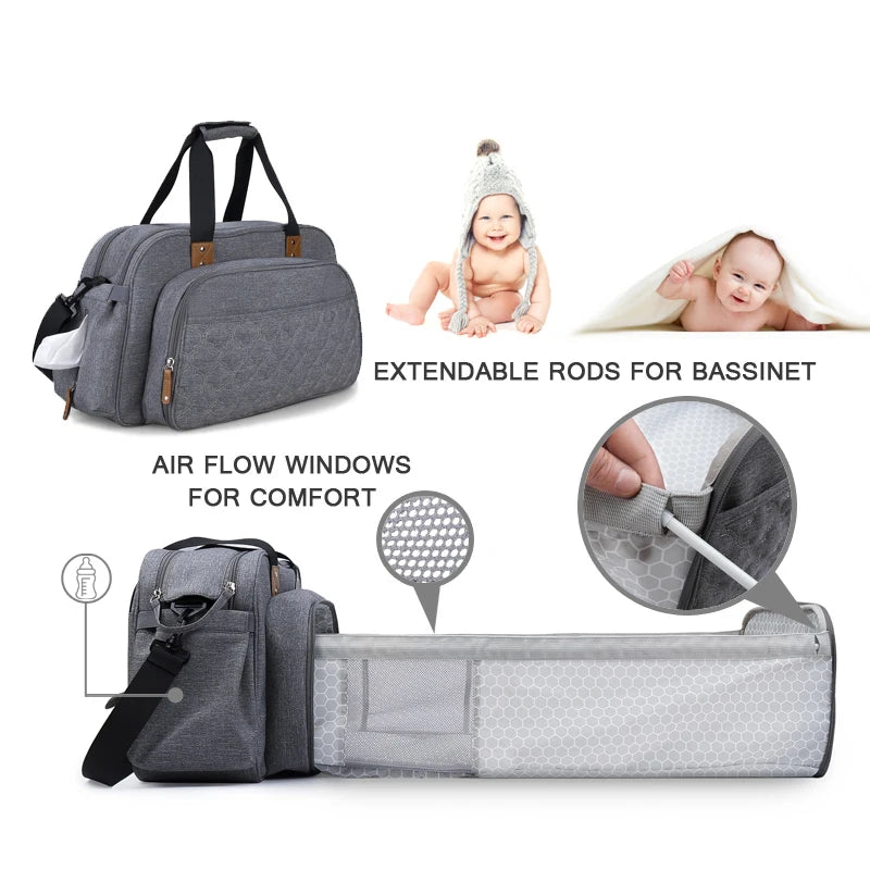 Baby Crib Multifunctional Portable Foldable Diaper Bag Mother Travel Bag Baby Cradle Outdoor Diaper Changing Mat