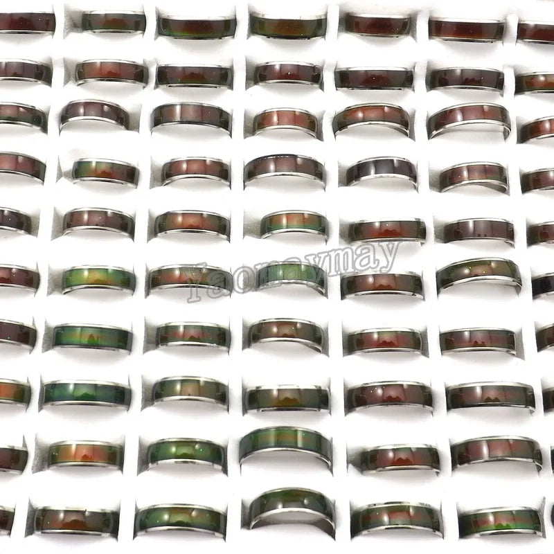 XiaoYaoTYM Fashion Mood Rings Free Shipping, 100pcs Mix Size MOOD Ring Changes Color From Temperature