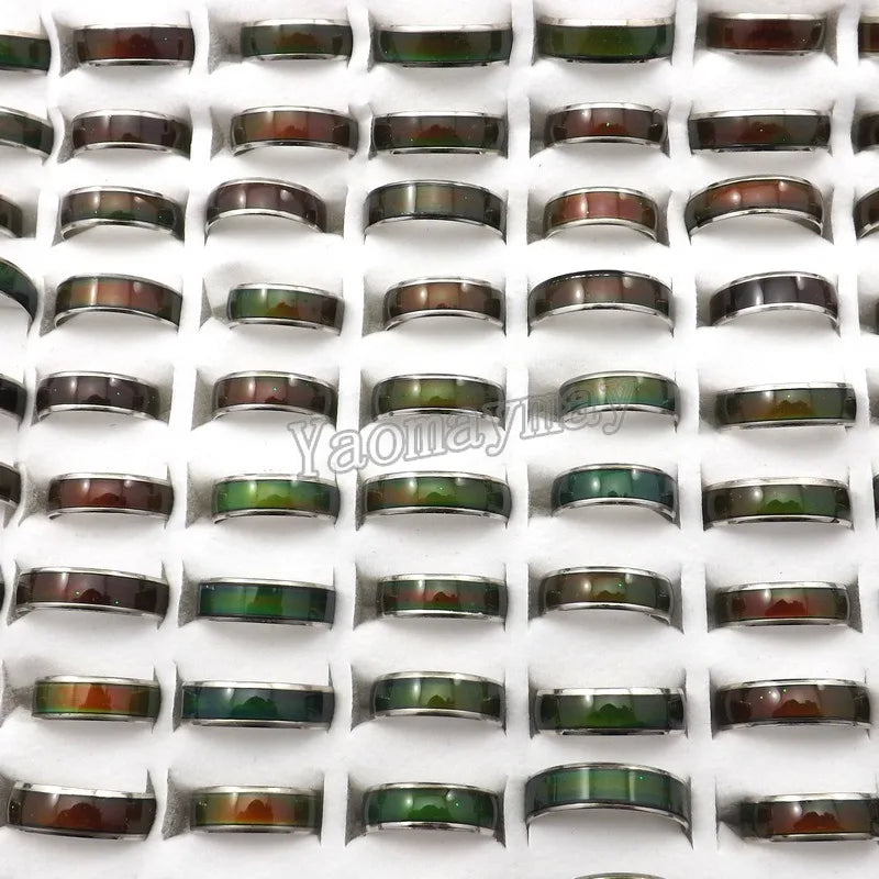 XiaoYaoTYM Fashion Mood Rings Free Shipping, 100pcs Mix Size MOOD Ring Changes Color From Temperature