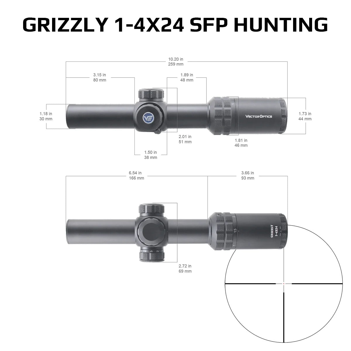 Vector Optics 1-4x24 1-6x24 SFP/FFP LPVO Riflescope For .308 30-06 AR15 Rifles&Airguns Hunting CQB 5 Years Warranty