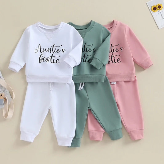 2023-09-05 Lioraitiin 0-3Y Newborn Baby Boys Clothes Letter Print Round Neck Sweatshirt Drawstring Pants Set Infant Fall Outfits