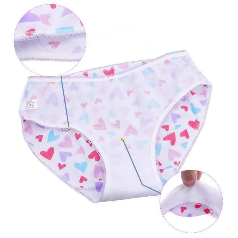 12Pc/Lot  Baby Girls Underwear Cotton Panties Kids Short Briefs Children Underpants 2-12Y