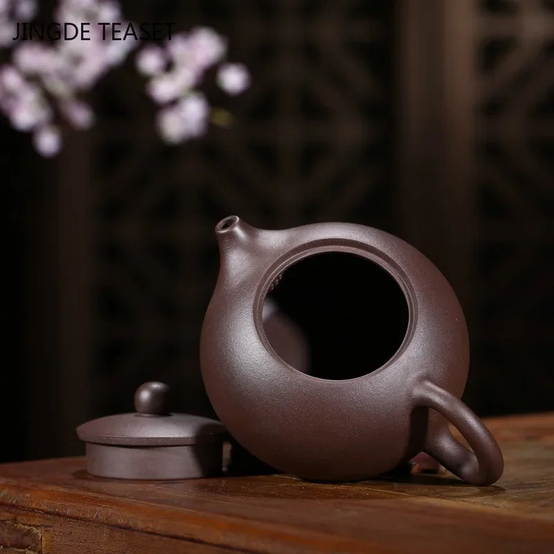 Yixing Tea Pot Purple Clay Xishi Teapot Handmade Beauty Kettle Raw Ore Black Gold Purple Sand Tea Set 188 Ball Hole Filter