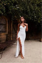 Vintage Lace Wedding Dress Spaghetti Straps Sexy Vestido De Novia Lace Sweetheart Slit Bridal Gown Sheath Wedding Gowns