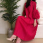 ANLAN Miyake Pleated Maxi Long Dress Mesh Petal Sleeve Half Turtleneck Formal Dresses for Women 2024 New Hot Sales 6KK9927